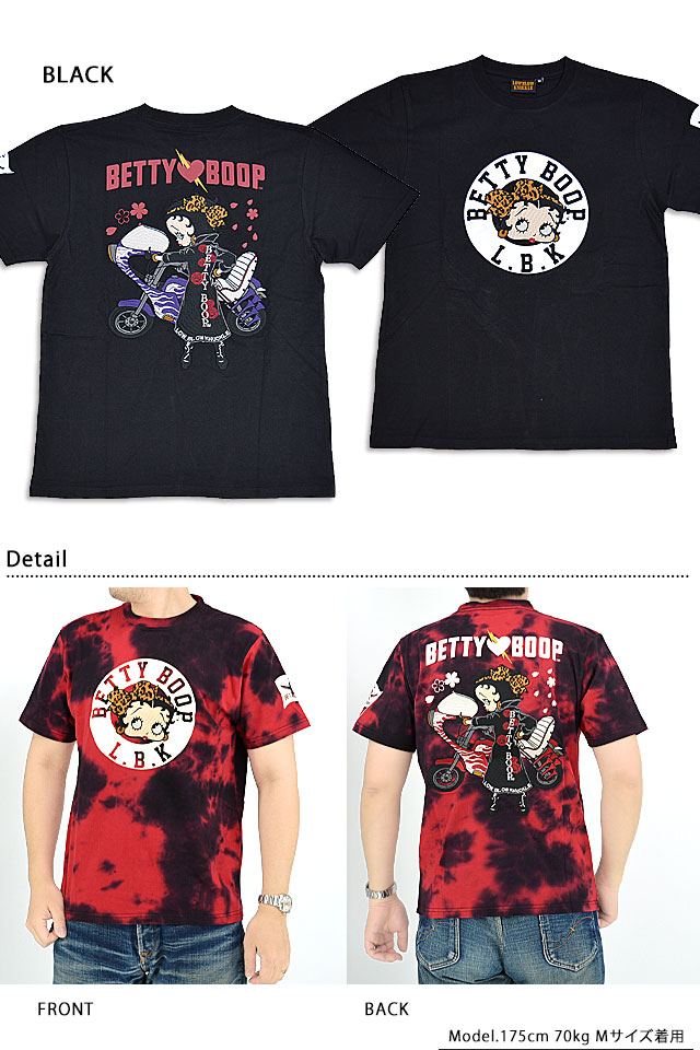 LBK×BETTY レオパードリボン特攻服Betty Tee ロウブロウナックル 523870 ベティーちゃん バイカー