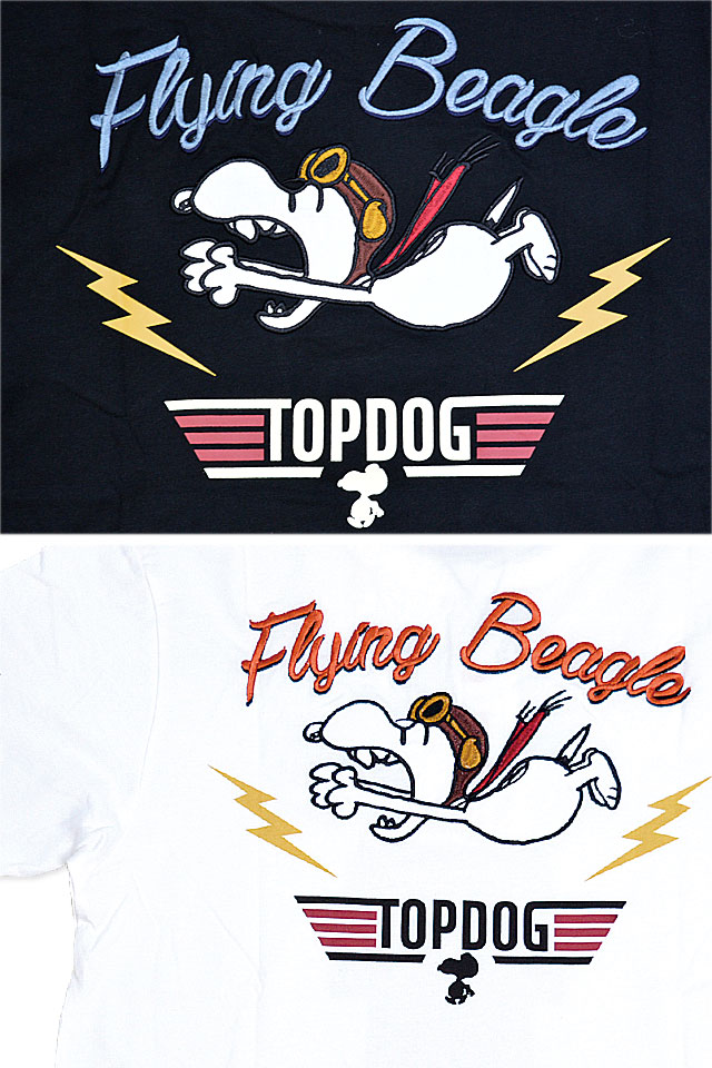 ロウブロウナックル×スヌーピー TOP DOG FLYING BEAGLE半袖Tシャツ