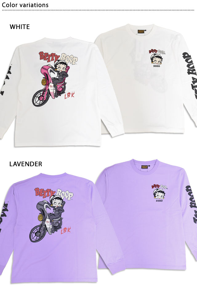LBK×BETTY 全開バリバリ!ヤン車BETTYロングTシャツ ロウブロウ LBK×BETTY 全開バリバリ!ヤン車BETTYロングTシャツ ロウブロウ