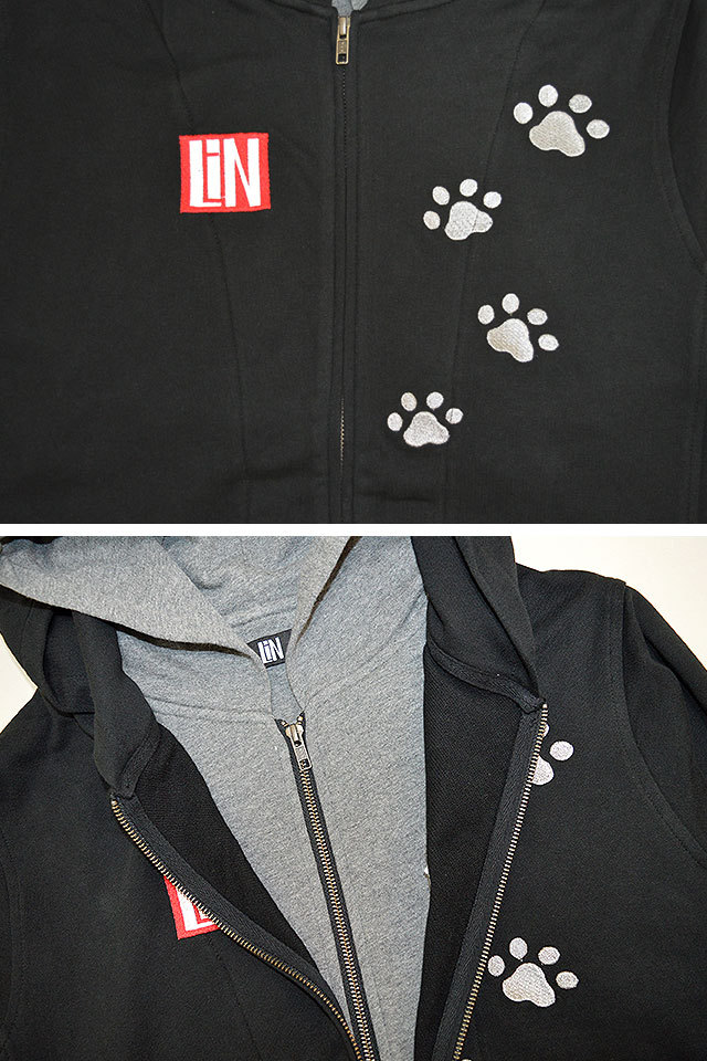 ラミ＆アールダブル変身可能フードジップパーカー LIN AL-75018 黒猫