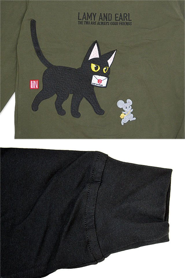 ラミ＆アール 郵便配達斜めジップパーカー LIN AL-75076 猫 ねこ