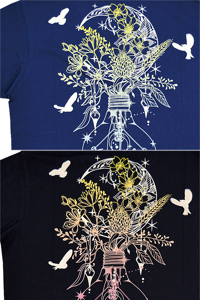 【新品】うさこ　豪華Tシャツ　定価半額以下！ 黒菟華 100Wの花半袖Tシャツ LIN AL-759066 兎 うさぎ 和柄 和風
