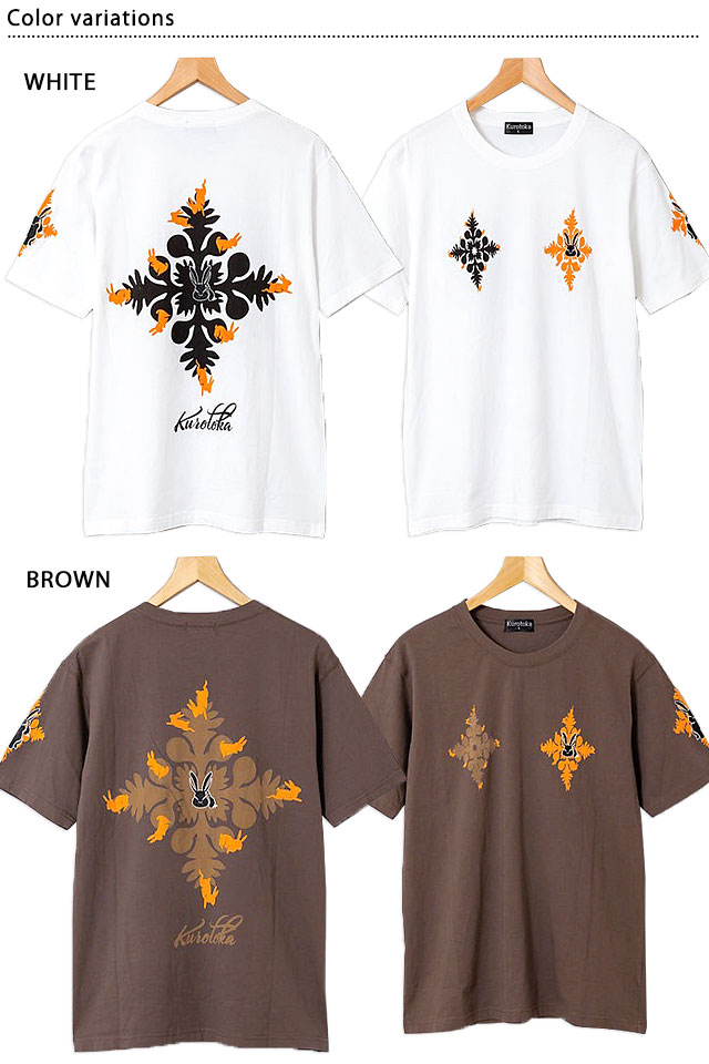 黒菟華「隠れ黒菟華」半袖Tシャツ LIN AL-758009 和柄 和風 兎 ウサギ 黒菟華「隠れ黒菟華」半袖Tシャツ LIN AL-758009 和柄 和風 兎 ウサギ