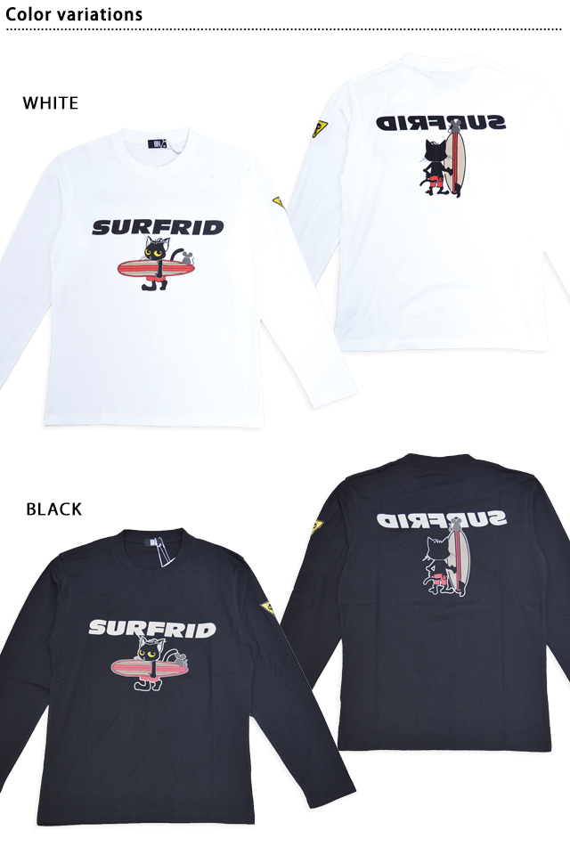 ラミ＆アール サーフキャットロングTシャツ LIN AL-75810 黒猫 ネコ
