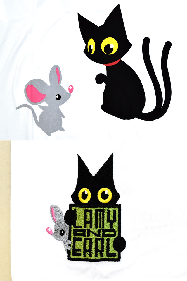 ラミ＆アール 新しいラミ降臨オーバーサイズ半端袖Tシャツ LIN AL-75116 黒猫 ネコ ネズミ 鼠 オーバーサイズ ユニセックス ラミ＆アール 新しいラミ降臨オーバーサイズ半端袖Tシャツ LIN AL