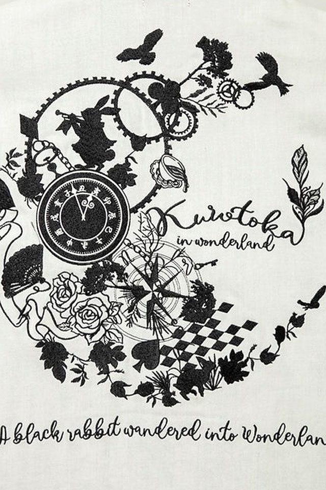 ozz　和中華風ジップジャケット 黒菟華不思議の国ジップジャケット LIN AL-759039 和柄 兎 ウサギ 刺繍