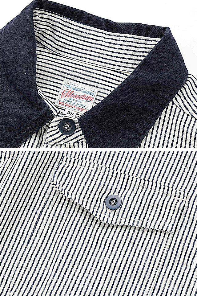 桃太郎ジーンズ/MOMOTARO JEANS/ストライプワークシャツ 桃太郎ジーンズ（MOMOTARO JEANS） コンビネーションストライプ長袖