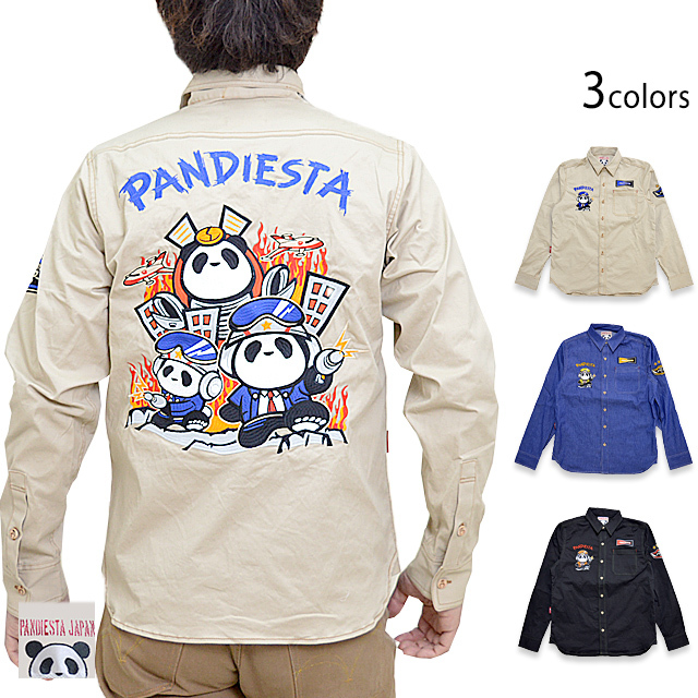 宇宙警備隊シャツ PANDIESTA JAPAN 541852 パンディエスタジャパン パンダ 刺繍