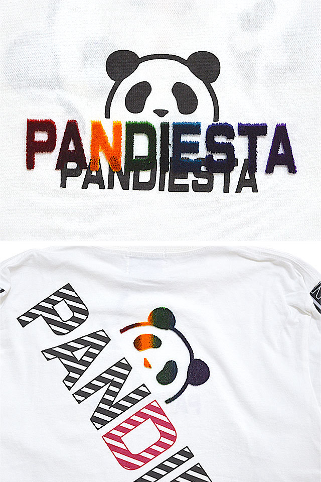 サイドラインレインボーロゴ長袖Tシャツ PANDIESTA JAPAN 561850 パンディエスタジャパン パンダ ロングTシャツ