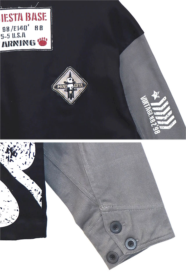 配色切替ミリタリーノーカラージャケット PANDIESTA JAPAN 533951