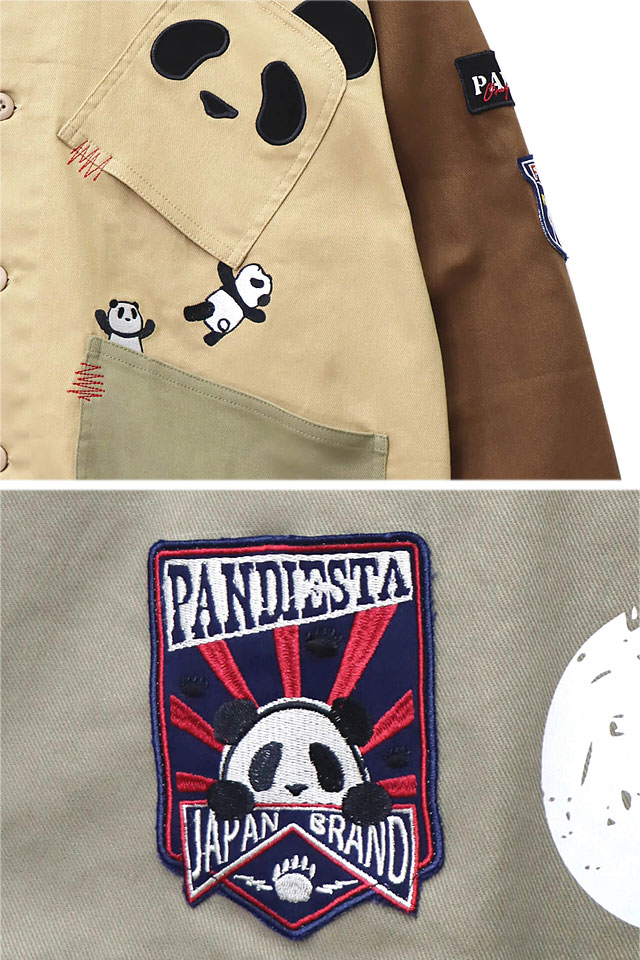 配色切替ミリタリーノーカラージャケット PANDIESTA JAPAN 533951