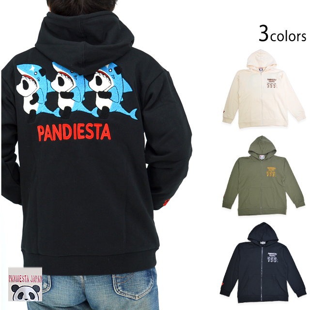 パンダorシャーク？？ジップパーカー PANDIESTA JAPAN 564564 パンディエスタジャパン 鮫 刺繍 ユニセックス パンダorシャーク？？ジップパーカー PANDIESTA JAPAN 564564 パンディ