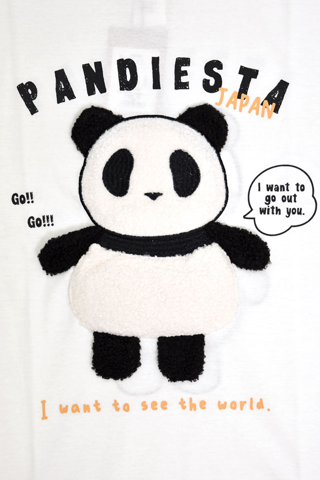 ぬいぐるみ風アップリケBIG Tee PANDIESTA JAPAN 585756 パンディ