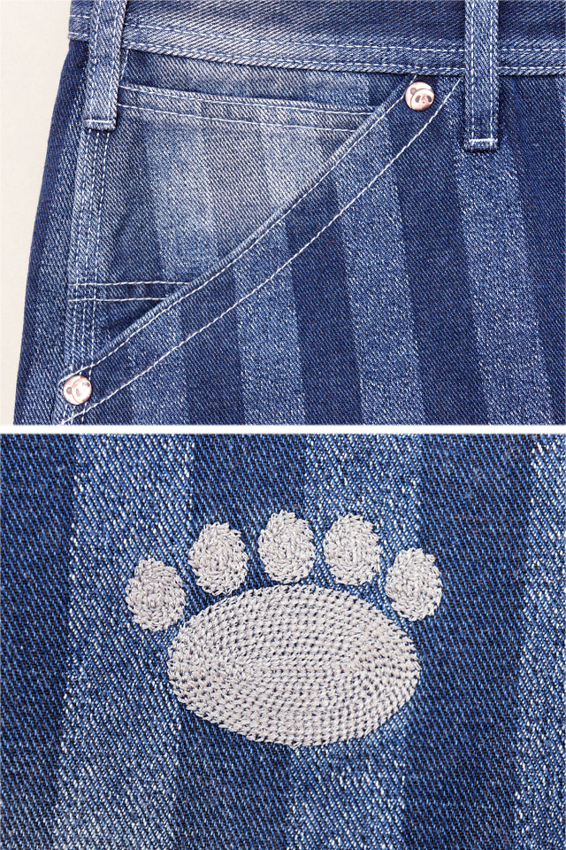 熊猫謹製ストライプジャガードワイドペインターパンツ PANDIESTA JAPAN