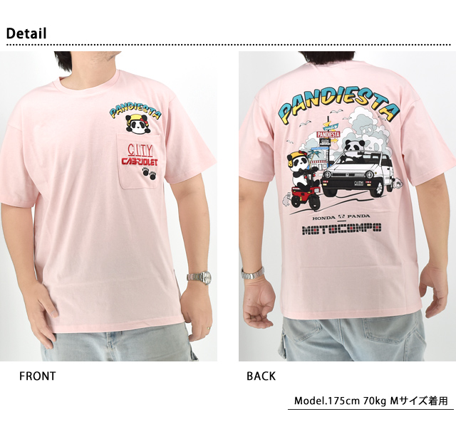 新品HondaホンダPandista★Lサイズ黒Tシャツ HONDA×PANDIESTA シティとモトコンポ ポケット半袖Tシャツ PANDIESTA