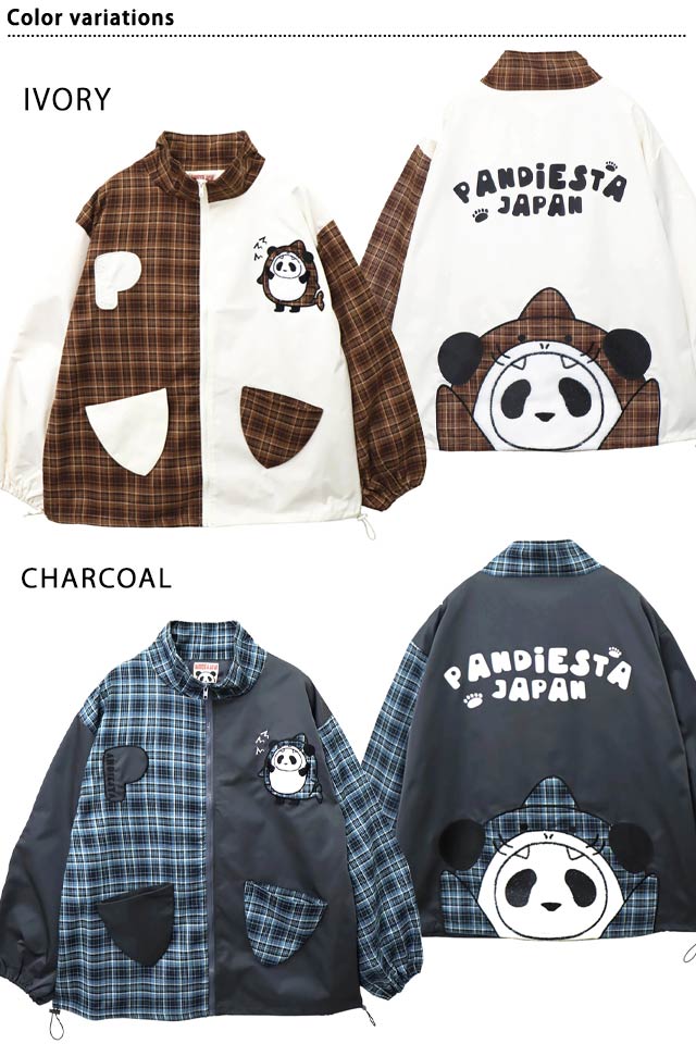サメパンダチェック切替シャカシャカジャケット PANDIESTA JAPAN 595754 パンディエスタジャパン シャーク ユニセックス サメパンダチェック切替シャカシャカジャケット PANDIESTA JAPAN