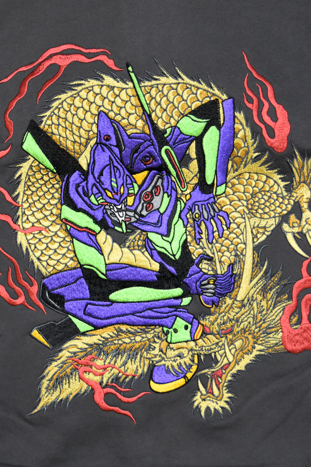 EVANGELION×錦 初号機×火龍ジップパーカー 錦 516350 和柄 和風