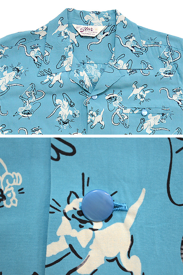 ねーねーねこ アロハシャツ ねーねーねこ アロハシャツ ねこ柄アロハシャツ】密・猫とNeko