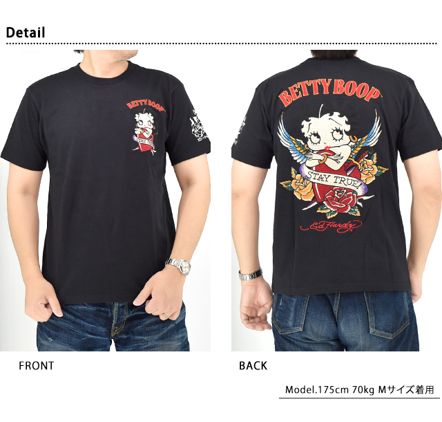 Ed Hardy×BETTY 天竺半袖Tシャツ サクラスタイルセレクション BED-2503 エドハーディー ベティーちゃん 刺繍 Ed Hardy×BETTY 天竺半袖Tシャツ サクラスタイルセレクション BED-2503