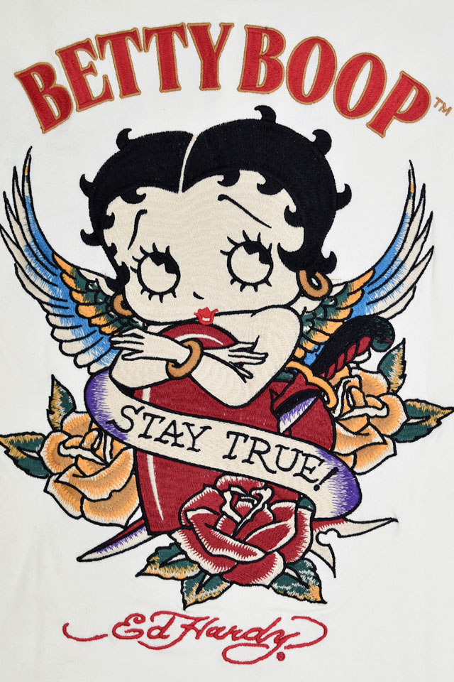 Ed Hardy×BETTY 天竺半袖Tシャツ サクラスタイルセレクション BED-2503 エドハーディー ベティーちゃん 刺繍 Ed Hardy×BETTY 天竺半袖Tシャツ サクラスタイルセレクション BED-2503