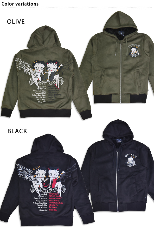 BETTY×ネバーマインド スムース×ファーボンディングジップパーカー