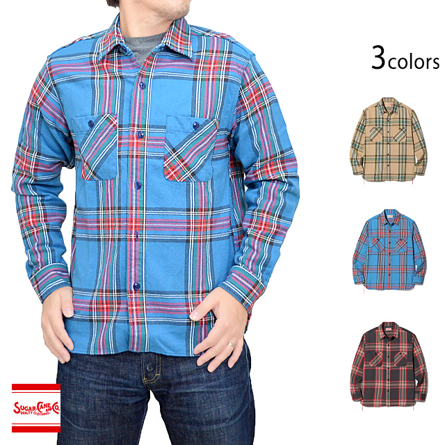 ツイルチェック長袖ワークシャツ SUGER CANE SC28959 シュガーケーン 日本製 国産 東洋エンタープライズ ネルシャツ sugm00092_0.jpg