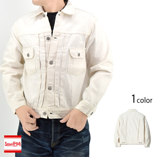 13oz. ホワイトデニムジャケット「1953 MODEL」・ワンウォッシュ SUGER
