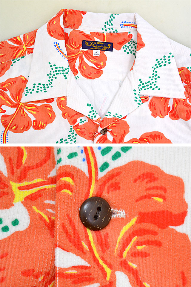 HIBISCUS」コーデュロイ長袖オープンシャツ SUN SURF SS29336