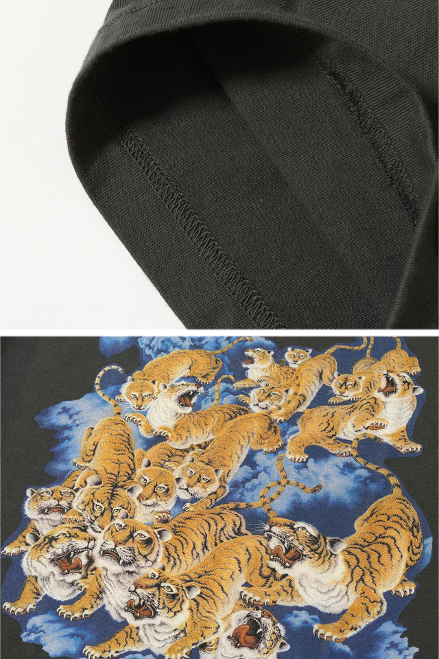 サンサーフ　和柄　虎　TIGER BAMBOO 百虎　アロハsun surf 半袖Tシャツ「ONE HUNDRED TIGERS」 SUN SURF SS79162 サンサーフ 百虎
