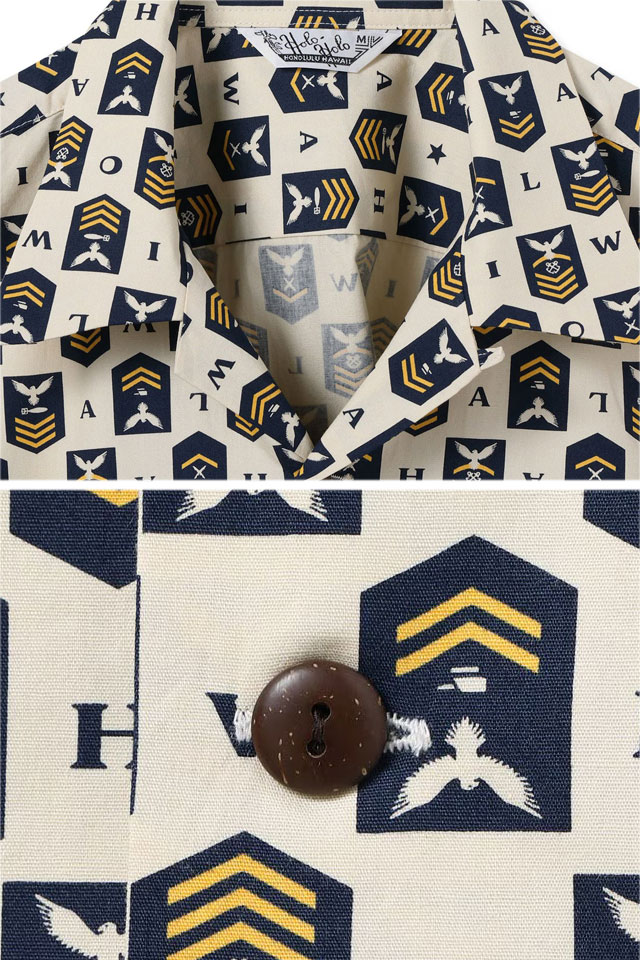 コットンブロードアロハシャツ「NAVY'S CHEVRON」 SUN SURF SS39697