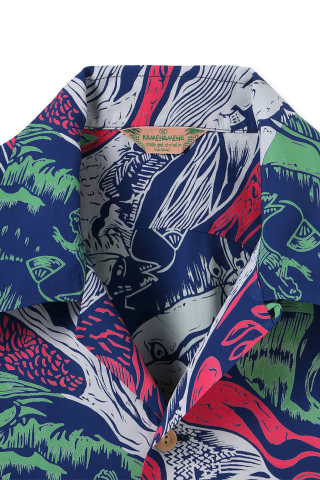 長袖レーヨンアロハシャツ SPECIAL EDITION「GAUGUIN WOODCUT MYSTIC