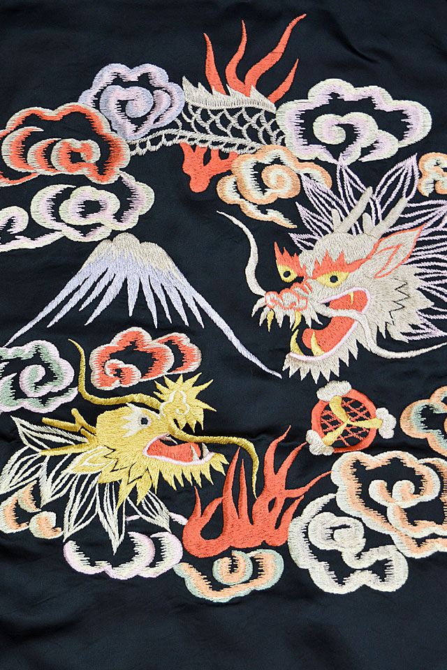 【激レア】東洋エンタープライズ　スカジャン　リバーシブル　双龍　日本地図　刺繍 港商スペシャルエディション「DUELLING DRAGONS×JAPAN MAP PRINT
