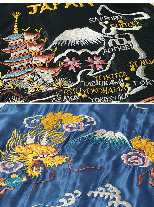 Early 1950s Style アセテートリバーシブルスカジャン「JAPAN MAP Early 1950s Style アセテートリバーシブルスカジャン「JAPAN MAP