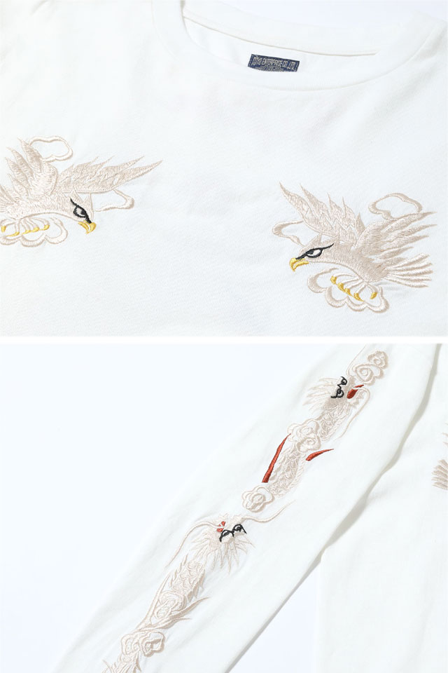 スカ刺繍長袖Tシャツ「EAGLE」 テーラー東洋 TT69647 和柄 鷲 ロングT