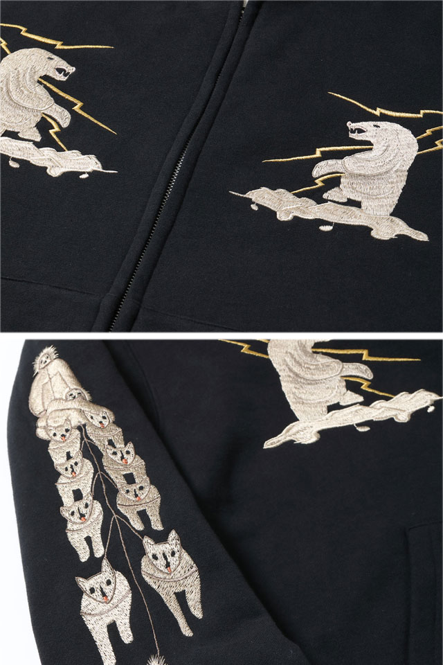 スカ刺繍スウェットジップパーカー「ALASKA」 テーラー東洋 TT69652 和 