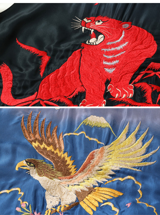 Mid 1950s Style AGING MODELアセテートスカジャン「RED TIGER×EAGLE