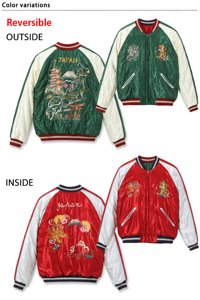 Early 1950s Style アセテートキルトスカジャン「JAPAN MAP× GOLD DRAGON」 テーラー東洋 TT15791-145 和柄 地図 龍 Early 1950s Style アセテートキルトスカジャン「JAPAN MAP× GOLD