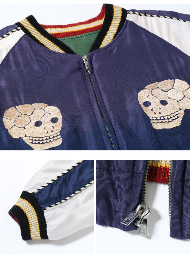 Mid 1950s Style AGING MODELアセテートスカジャン「SNAKE＆SKULL