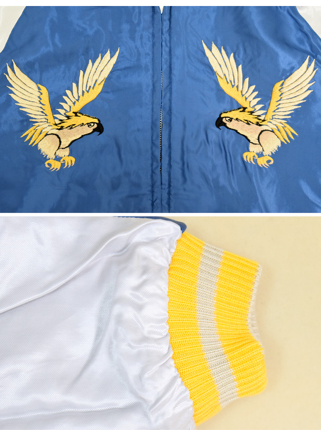 別珍×サテン リバーシブルスカジャン「ROARING TIGER ×JAPAN MAP