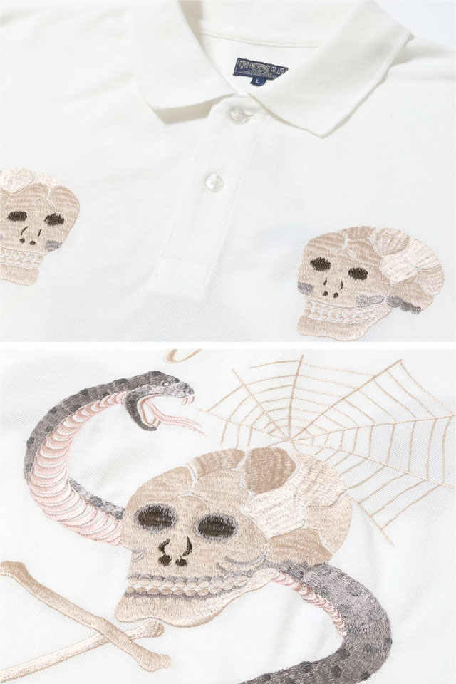 半袖スカ刺繍ポロシャツ「SKULL＆SNAKE」テーラー東洋 TT79746 和柄