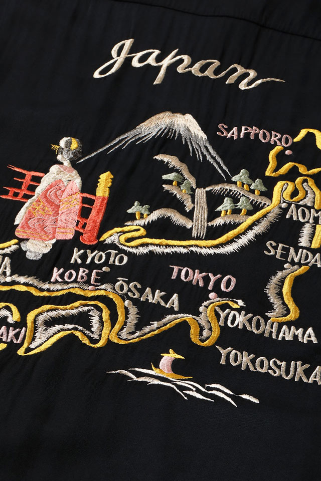 スカシャツ「JAPAN MAP」 テーラー東洋 TT39699 刺繍 日本地図 富士山