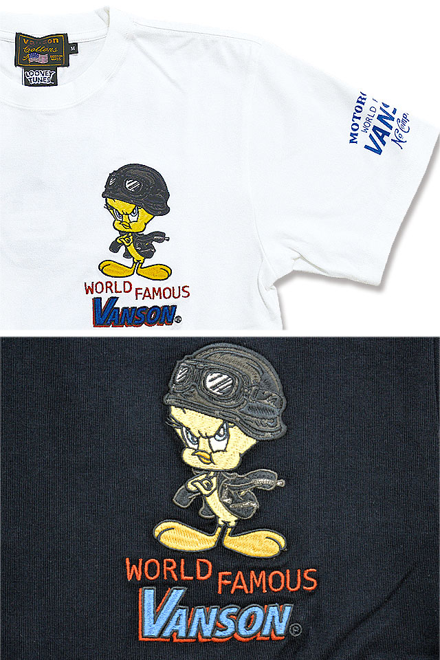 vanson×LOONEY TUNESコラボ 天竺半袖Tシャツ vanson LTV-2213 バンソン ヴァンソン 刺繍 バイカー ルーニーチューンズ  : vsn-m01351 : サクラスタイル - 通販 - Yahoo!ショッピング