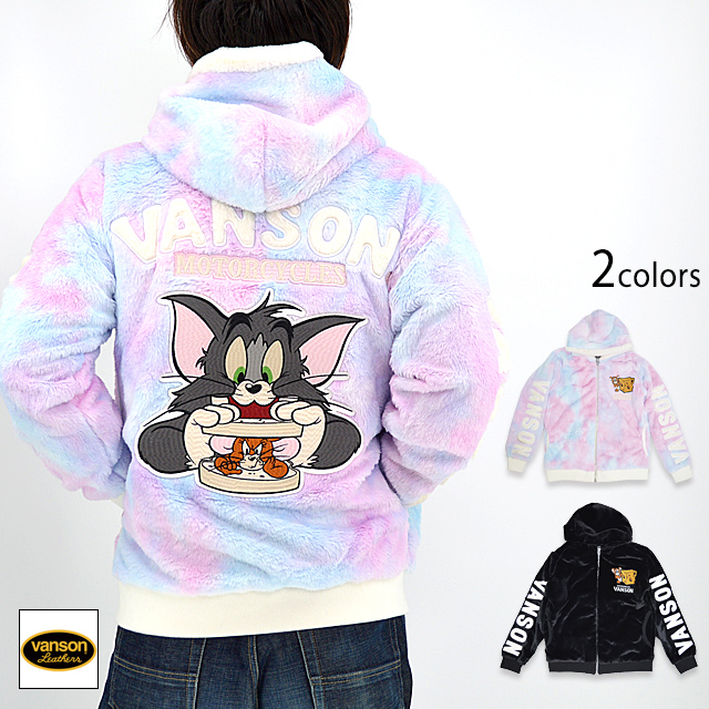 vanson×TOM＆JERRYコラボ ファージップジャケット vanson TJV-2244