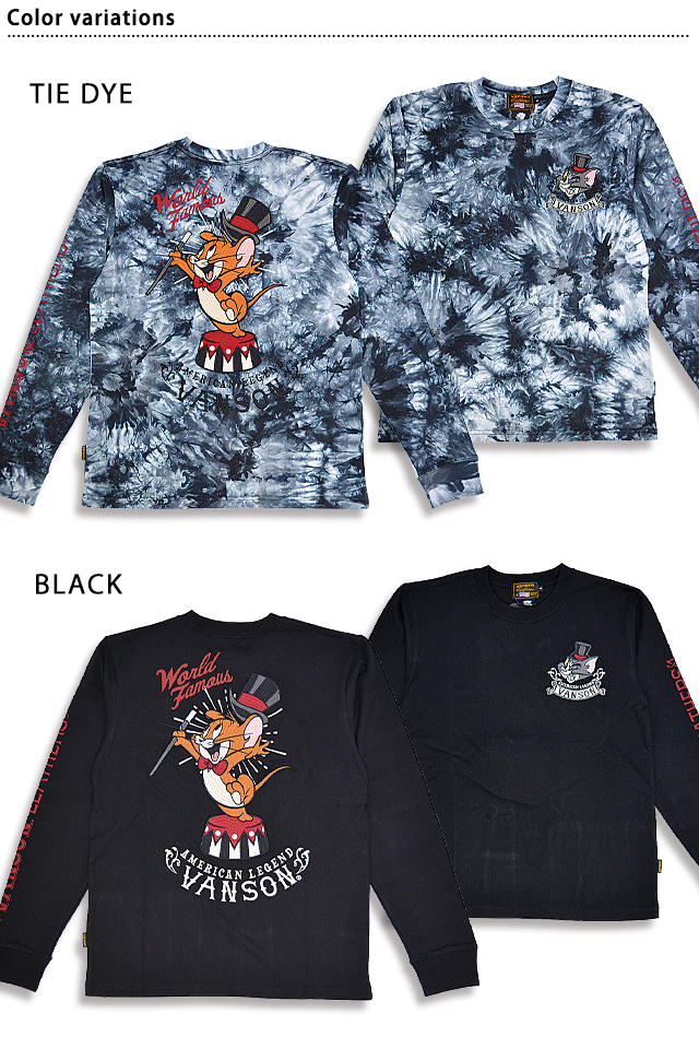 vanson×TOM＆JERRYコラボ 天竺ロングTシャツ vanson TJV-2301 バンソン