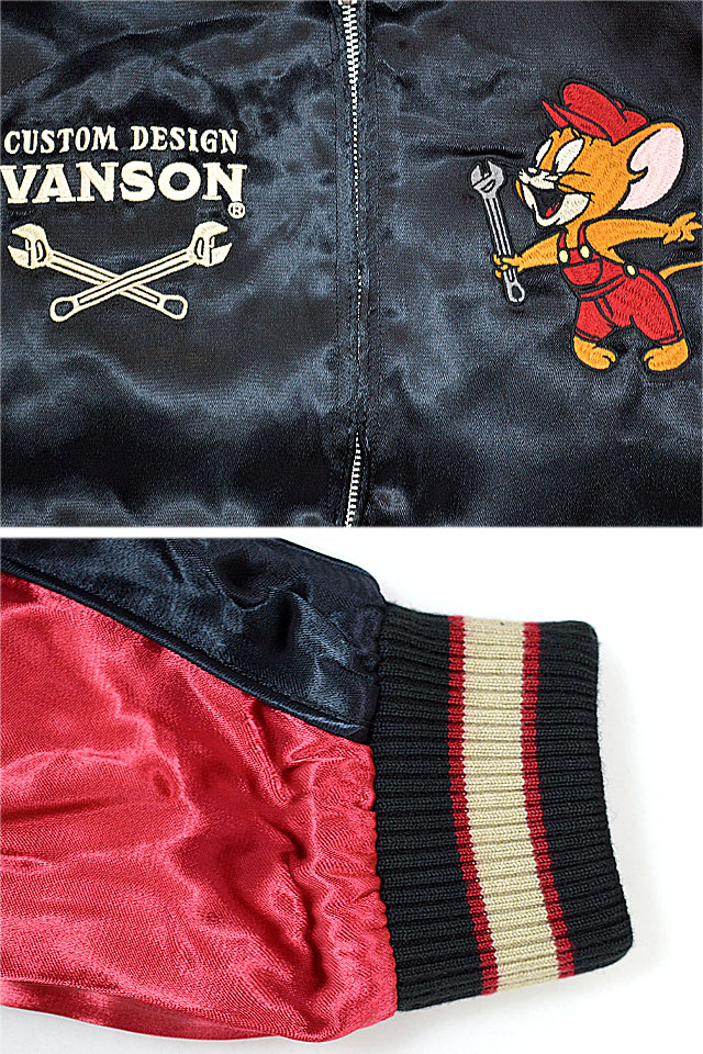 vanson×TOM＆JERRYコラボ リバーシブルスカジャン vanson TJV-2306