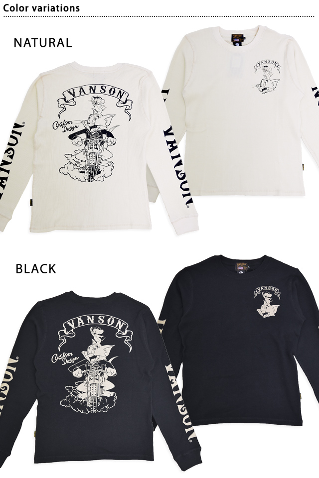 TOM＆JERRYコラボ サーマル長袖Tシャツ vanson TJV-2525 バンソン
