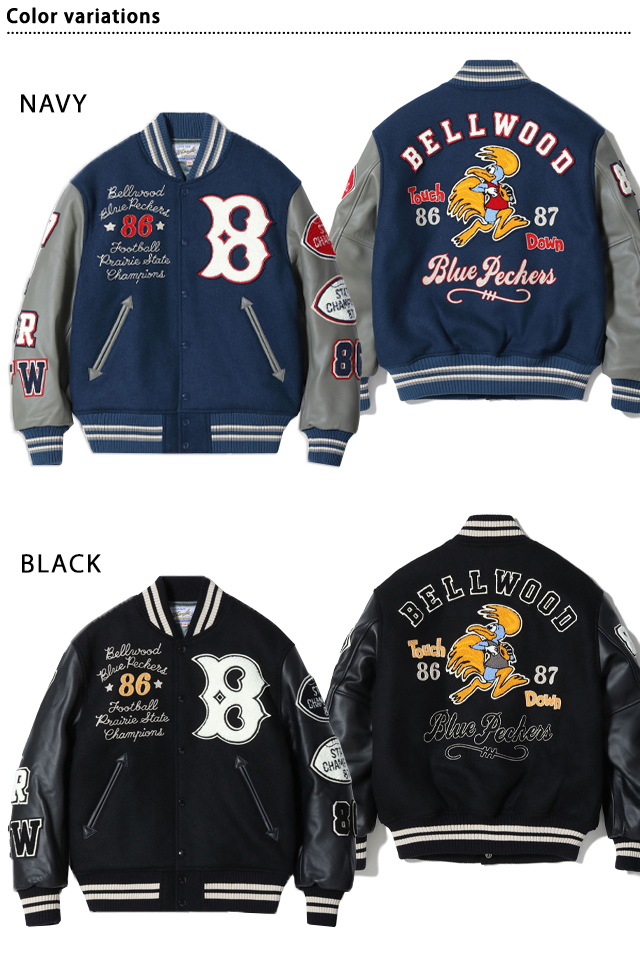 30oz. WOOL MELTON AWARD JACKET「BLUE PECKERS」 WHITES VILLE WV15783 ホワイツビル スタジャン 30oz. WOOL MELTON AWARD JACKET「BLUE PECKERS」 WHITES VILLE