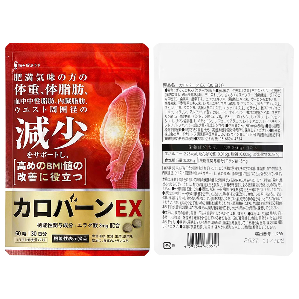 悩み解決ラボ カロバーンEX サプリメント 栄養補助食品 ダイエット