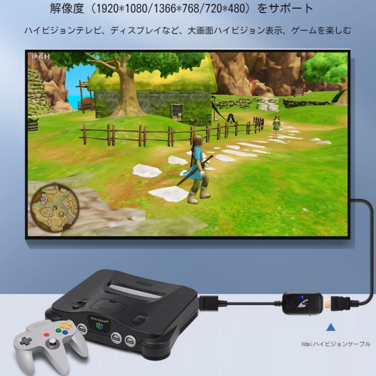 任天堂 レトロゲーム スーパーファミコン ゲームキューブ Nintendo64 対応 HDMIコンバータ 2023年最新版 電源不要  Nostalvery 旧機種