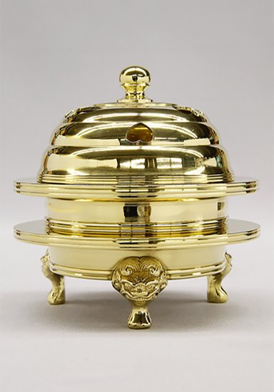 【修縁堂】真鍮製 壇橛 鎮壇器 鎮壇器具 仏教法具 密教法具 六器 極上品 中サイズ 口径6.8cm 真鍮製 ミガキ仕上げ : 京